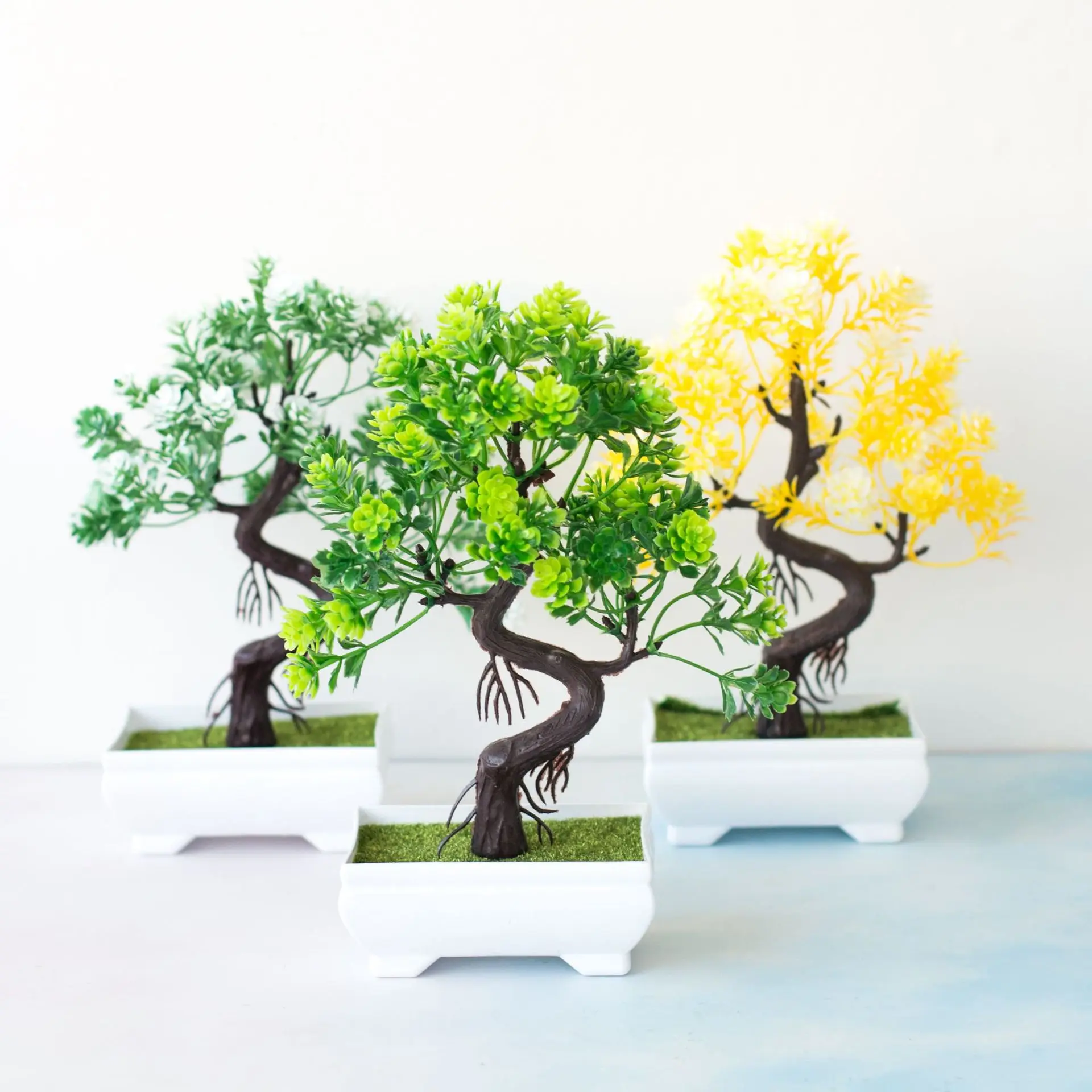 

Artificial Plants Small Bonsai Plastic Desktop Living Room Simulated Flower Ornaments Home Garden Accessories Fake Plants