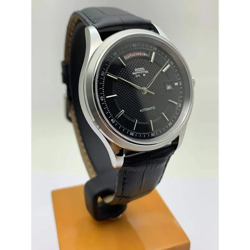 Reloj Mecánico clásico de acero inoxidable para mujer, cronógrafo con esfera de uñas de París, doble Calendario, resistente al agua, cristal de zafiro, 41,5mm