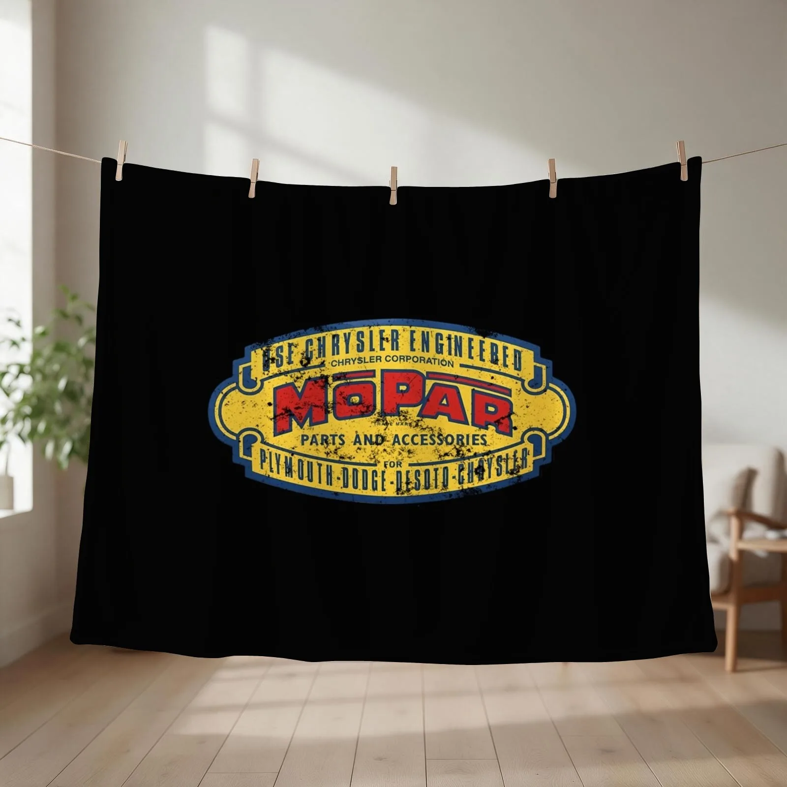 Mopar Throw Blanket couch cozy soft plush fuzzy picnic outdoor blanket