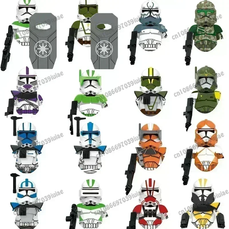 

HEROCROSS STAR WARS Clone Troopers 501st Regiment Imperial Stormtrooper Mini Robot Figure Toy Bricks Assembling Doll Present