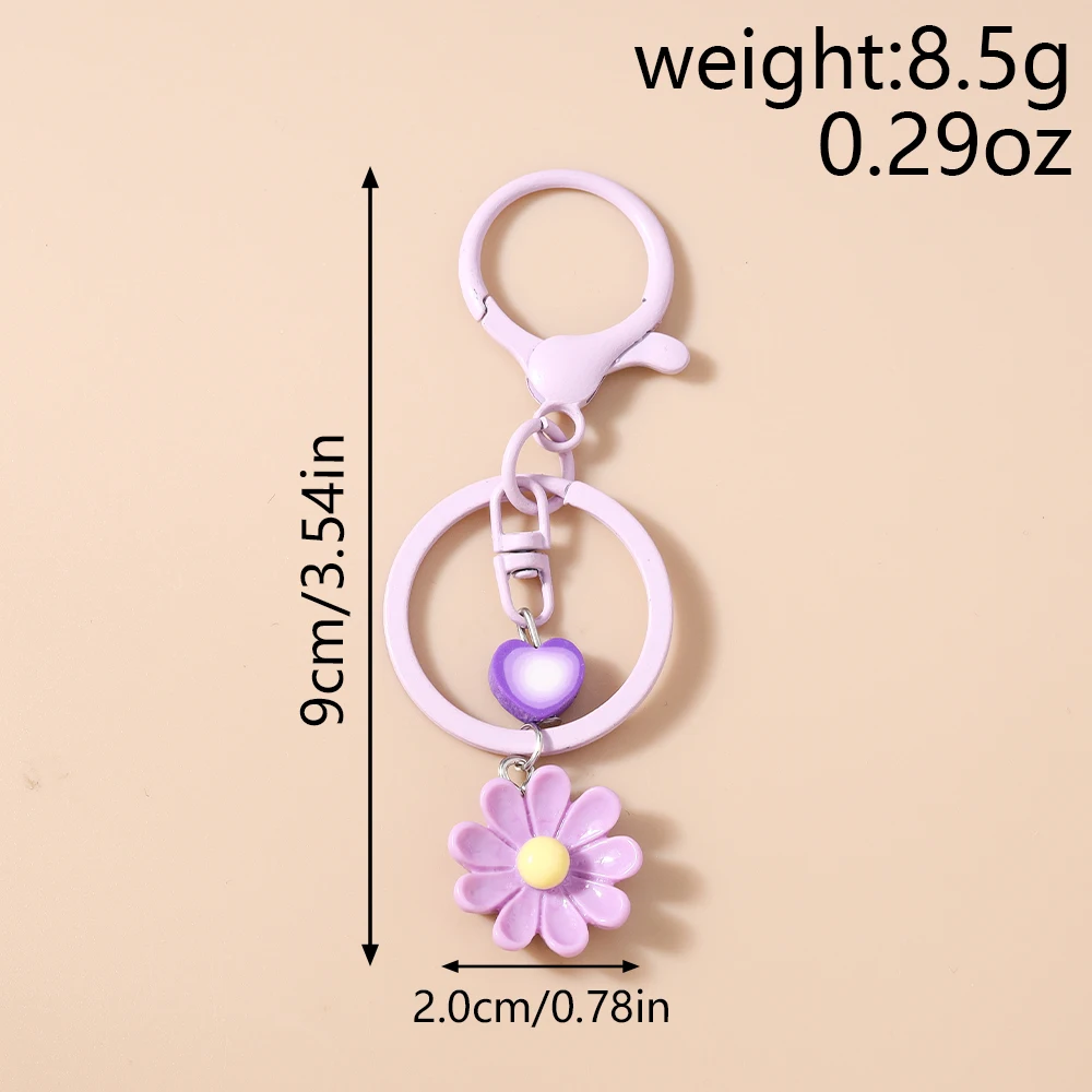 Aihua Niedlicher Gänseblümchen-Schlüsselanhänger für Frauen und Mädchen, Schlüsselring-Anhänger zur Handtaschendekoration, DIY Handgemachter Schlüsselanhänger, Schmuckgeschenke – Detail 2