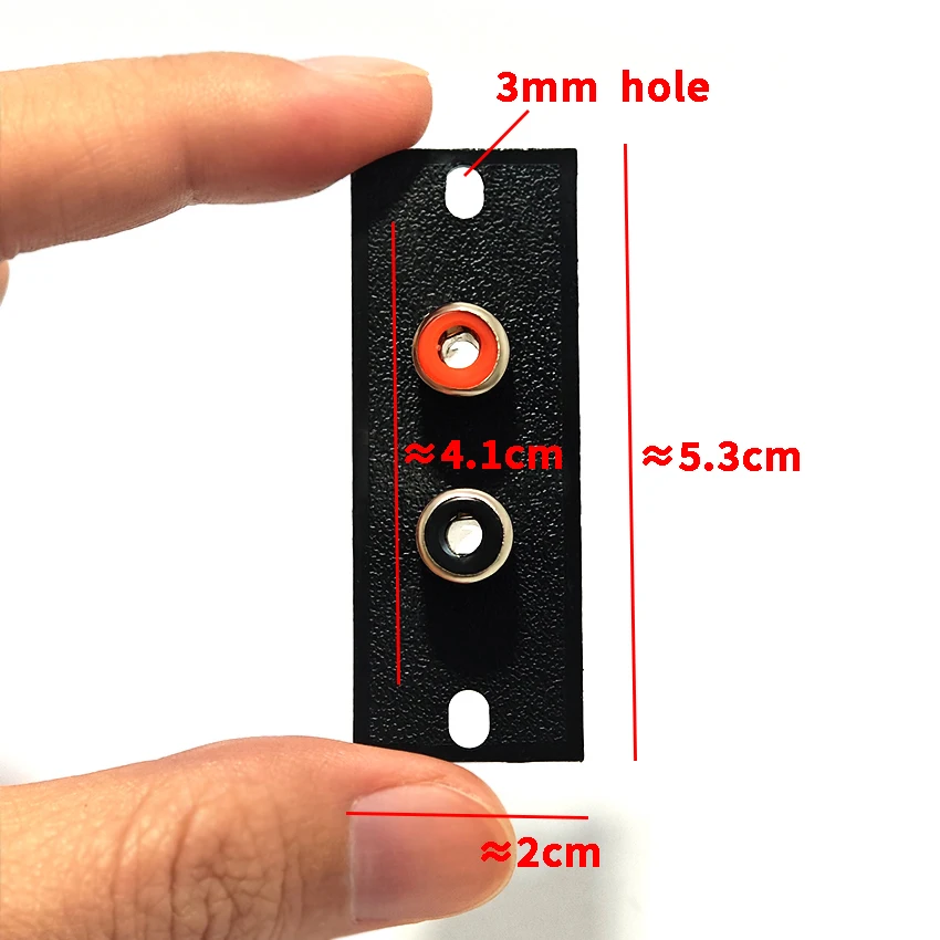 5pcs 2 Holes RCA Lotus Female Socket Wall Panel Plate Terminal Audio AV Speaker Wiring Socket Power Amplifier AV Adapter