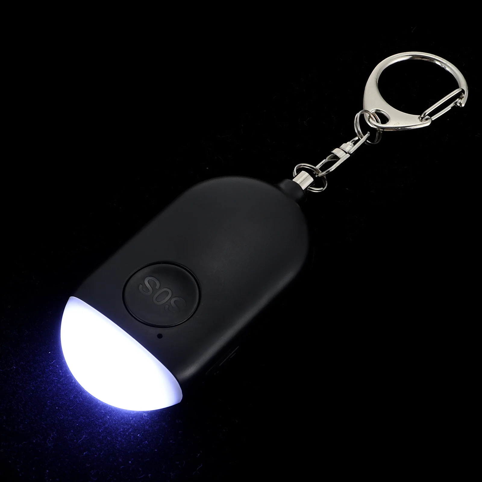 1 set Portable Mini Personal Alarm For Women Rechargeable Flashlight Keychain Outdoor Safety Security Device Alarm