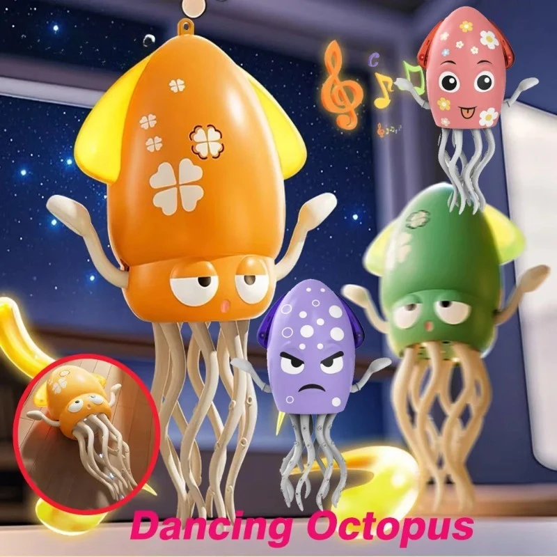 

Electric Dancing Squid Octopus dancer Novelty fidget toys luminous Music Baby Crawling toys games for kids children Pets Cats
