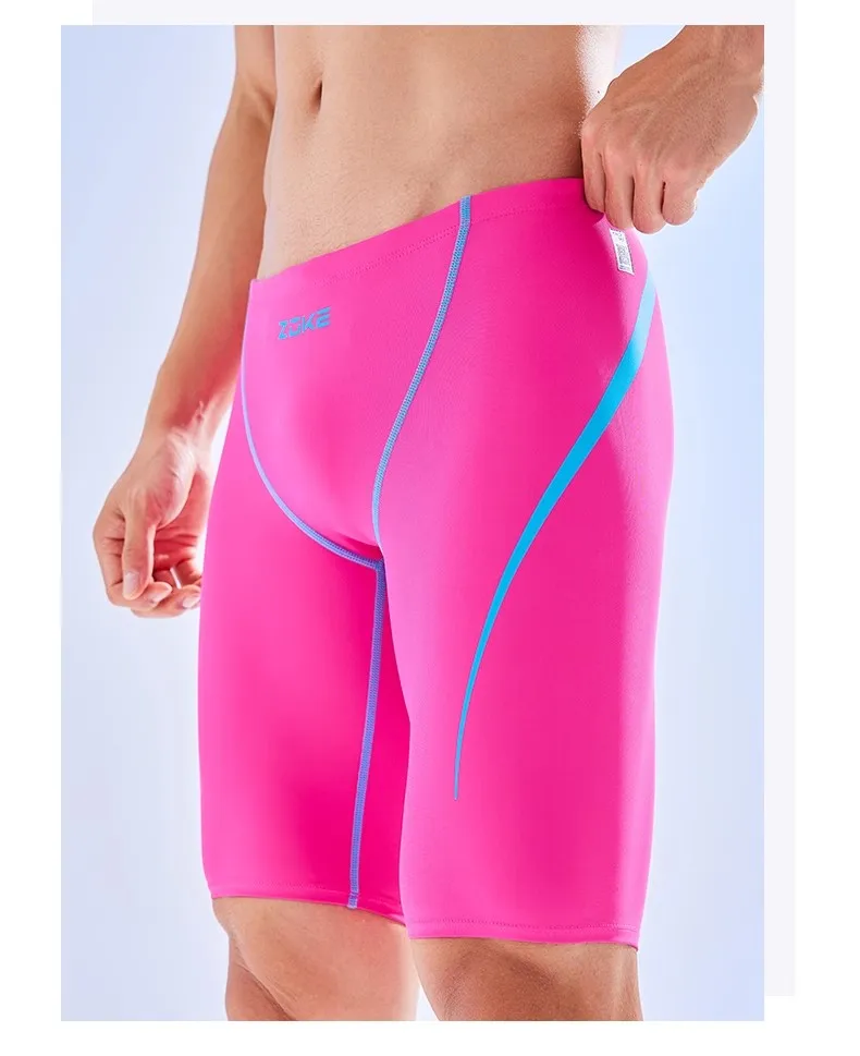 سروال تدريب سباحة احترافي للرجال ، تشويش المنافسة ، مقاومة الكلور القوية ، ترقية ملابس السباحة من قماش ليكرا