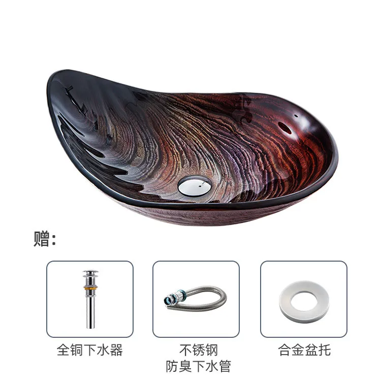 Bathroom manufacturers wholesale water drop art table basin Hotel bathroom basin tempered glass table basin