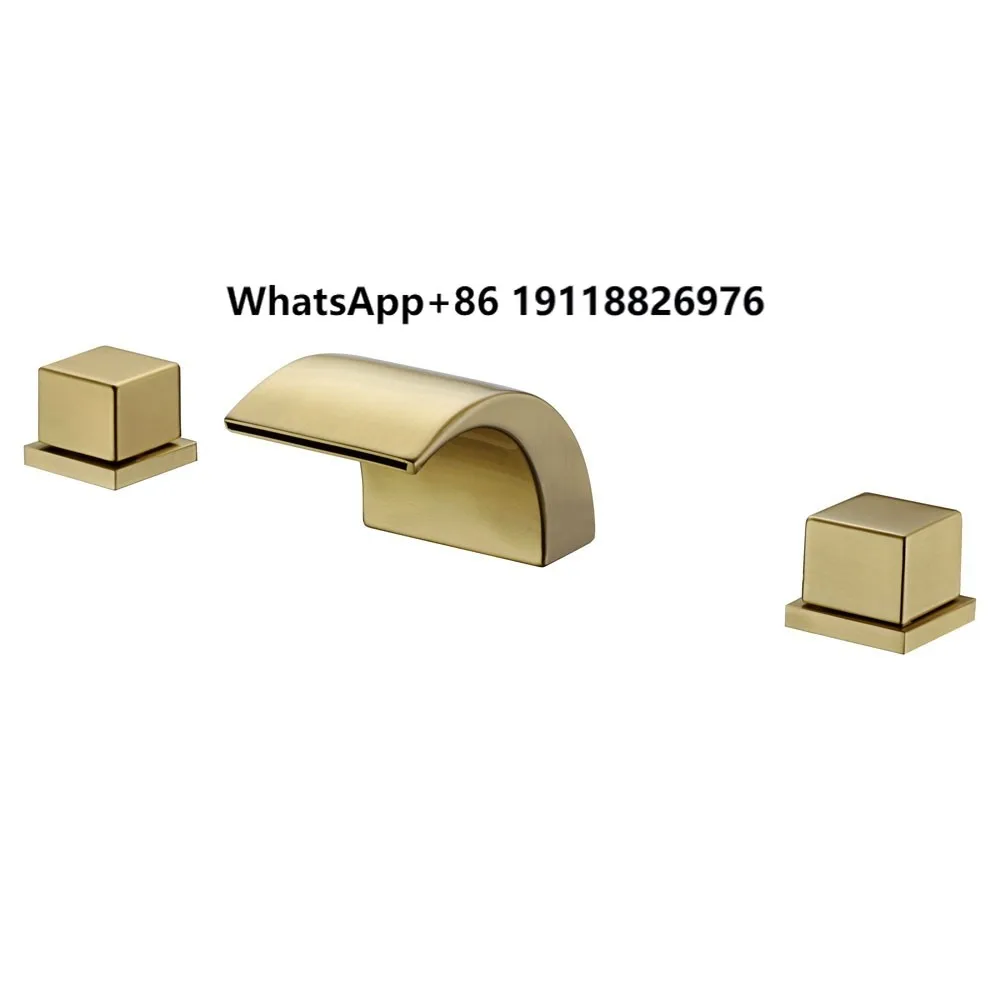 

Hot Sales Modern Brushed Gold Hot Cold Water Mixer Ta Best Quality Basin Washer Mixer Deck Mount Bathroom Taps