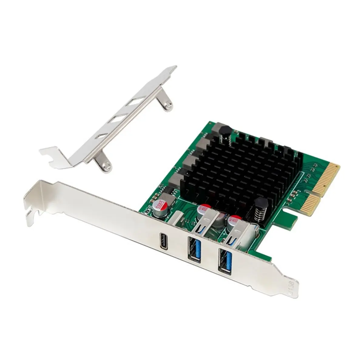 A003 PCIE PCI-E 3.0 X4 ASM3242 Chipset PCIe X4 to 2-Ports USB 3.2 + Type-C Expansion Card USB 3.2 20Gbps Adapter for Desktop