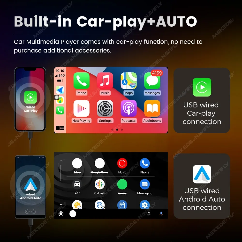 7inch Car Radio 2din HD Touchscreen MP5 Player Support Bluetooth FM ISO Power Mirror Link Carplay Android  Multimedia Player