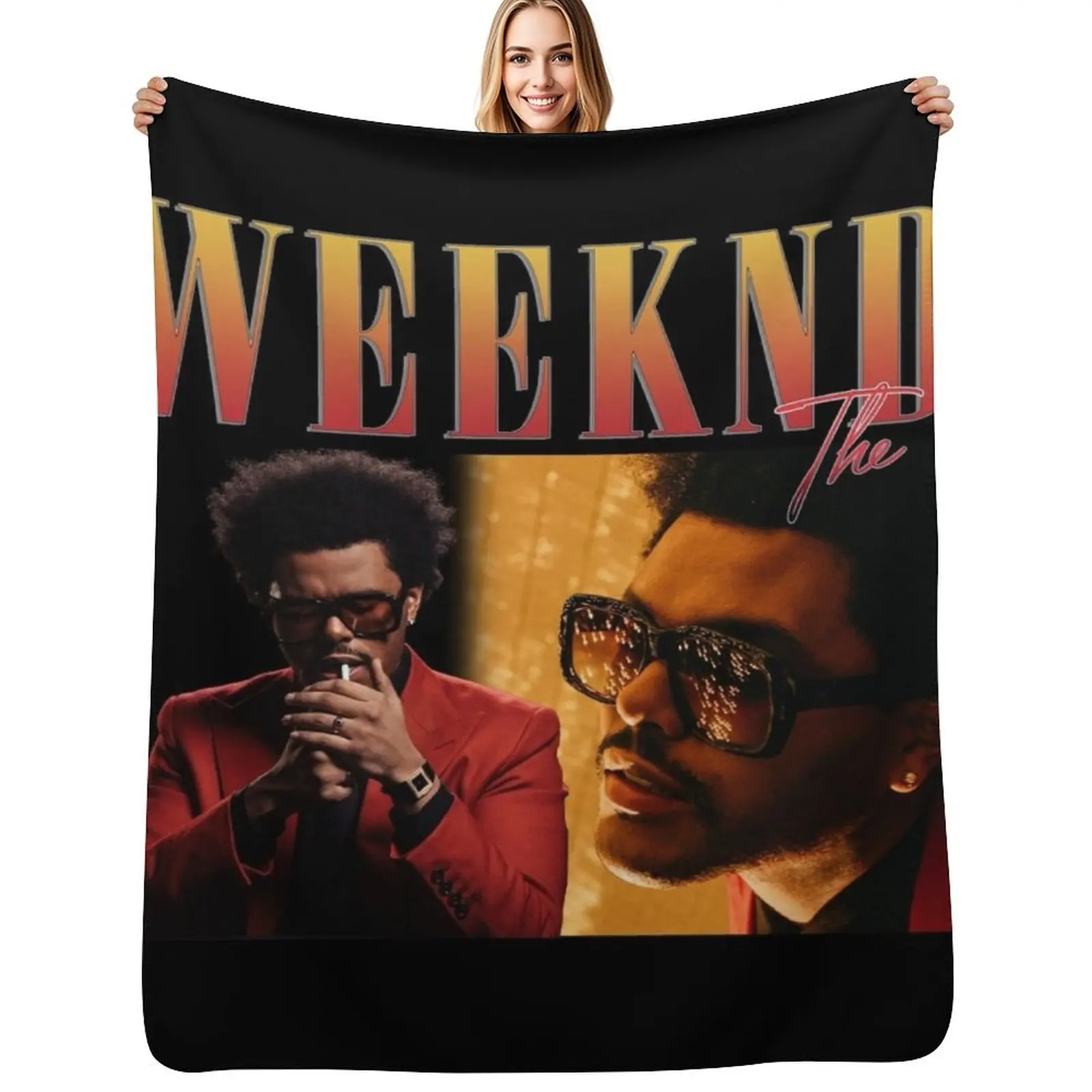illustration the joy of summerthe weeknd Throw Blanket Lightweight Warm Blanket for Indoor Outdoor Use