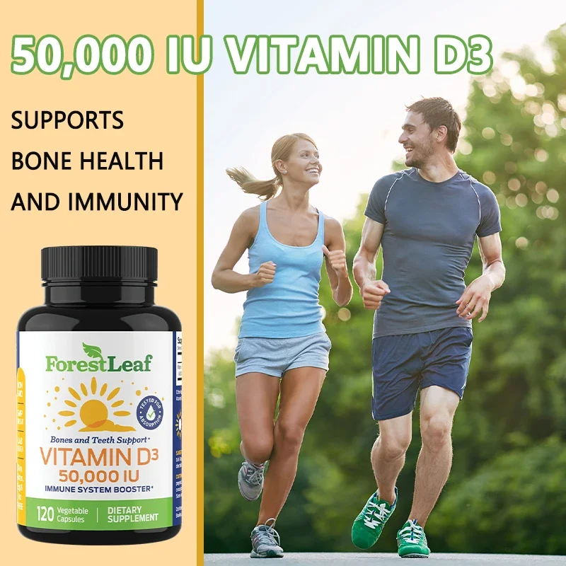 Vitamin D3 50,000 IU Weekly Supplement - 120 Vegetable Capsules - Strong Bones and Teeth, Immunity, Muscle Health, Vitamin D