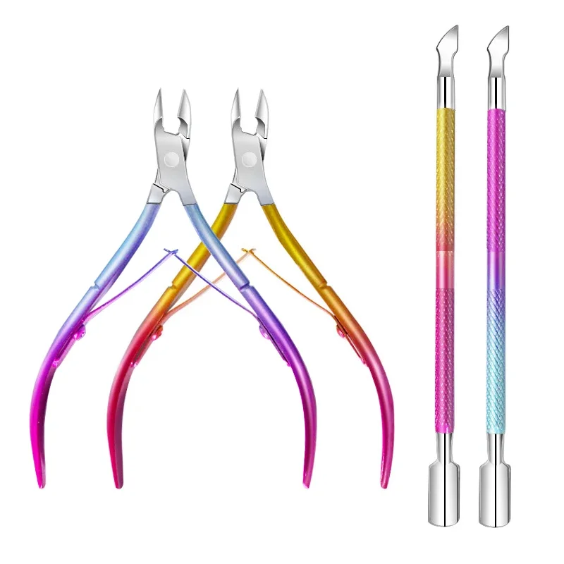 

2 шт., ножницы для кутикулы и средство для удаления омертвевшей кожи, педикюрный инструмент, маникюрный набор для личной гигиены и ухода