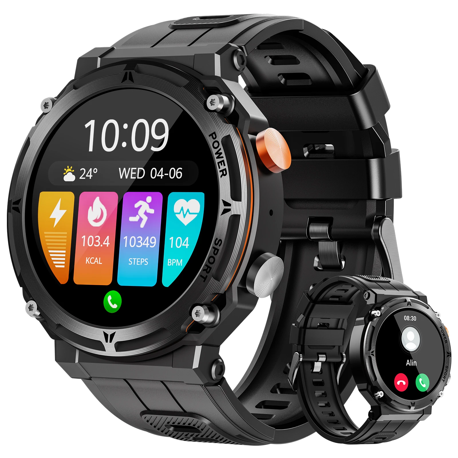 

Military Smart Watches for Men, VIRAN 5ATM Waterproof Rugged Smart Watch with Bluetooth Call (Answer/Dial Call), 1.39” HD IP68