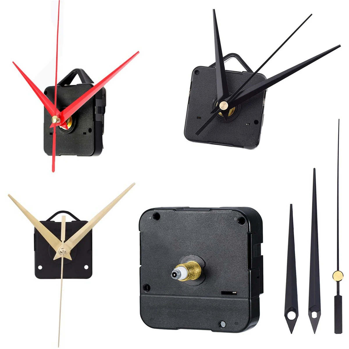 2023 New Shaft Silent DIY Black Hands Quartz Movement Wall Clock Motor Mechanism Wall Long Spindle Repair Kit Parts