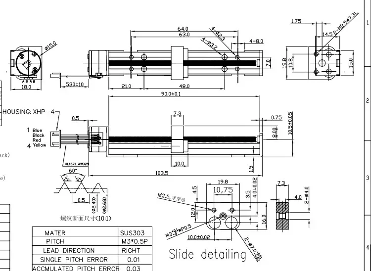 Stroke  35mm/55mm/80mm Linear Actuator Micro 15mm/20mm Two-phase Four-wire Stepper Motor With Copper Nut DIY  XYZ 3D printer