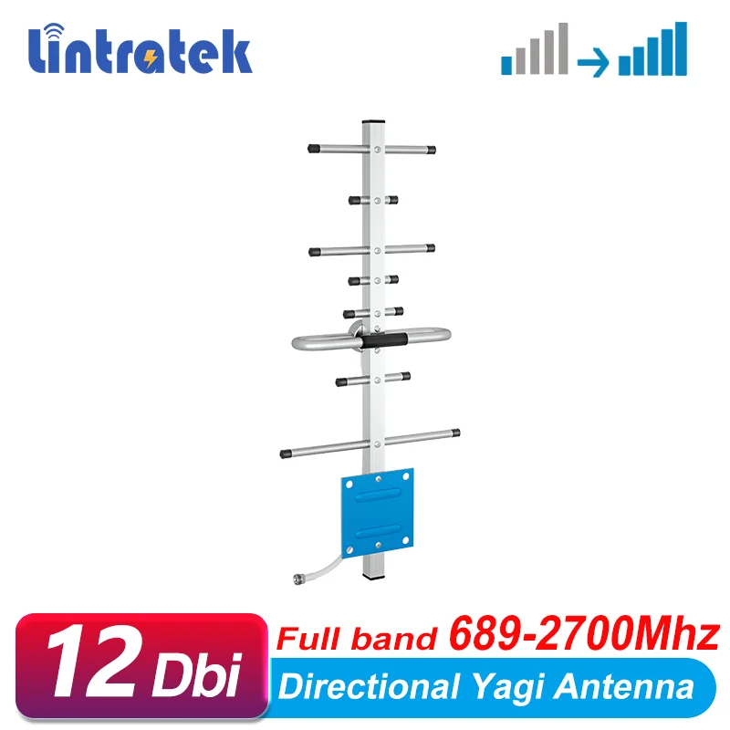 Lintratek 12dBi 698 ~ 2700mhz Yagi antena externa para GSM 2g 3g 4g amplificador de sinal antena de alto ganho para amplificador de sinal celular