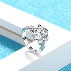 2026 New Fashion Silver Color Wedding Ring For Women Men The Galadriel Nenya Windmill Shape Jewelry Christmas Friends Gift