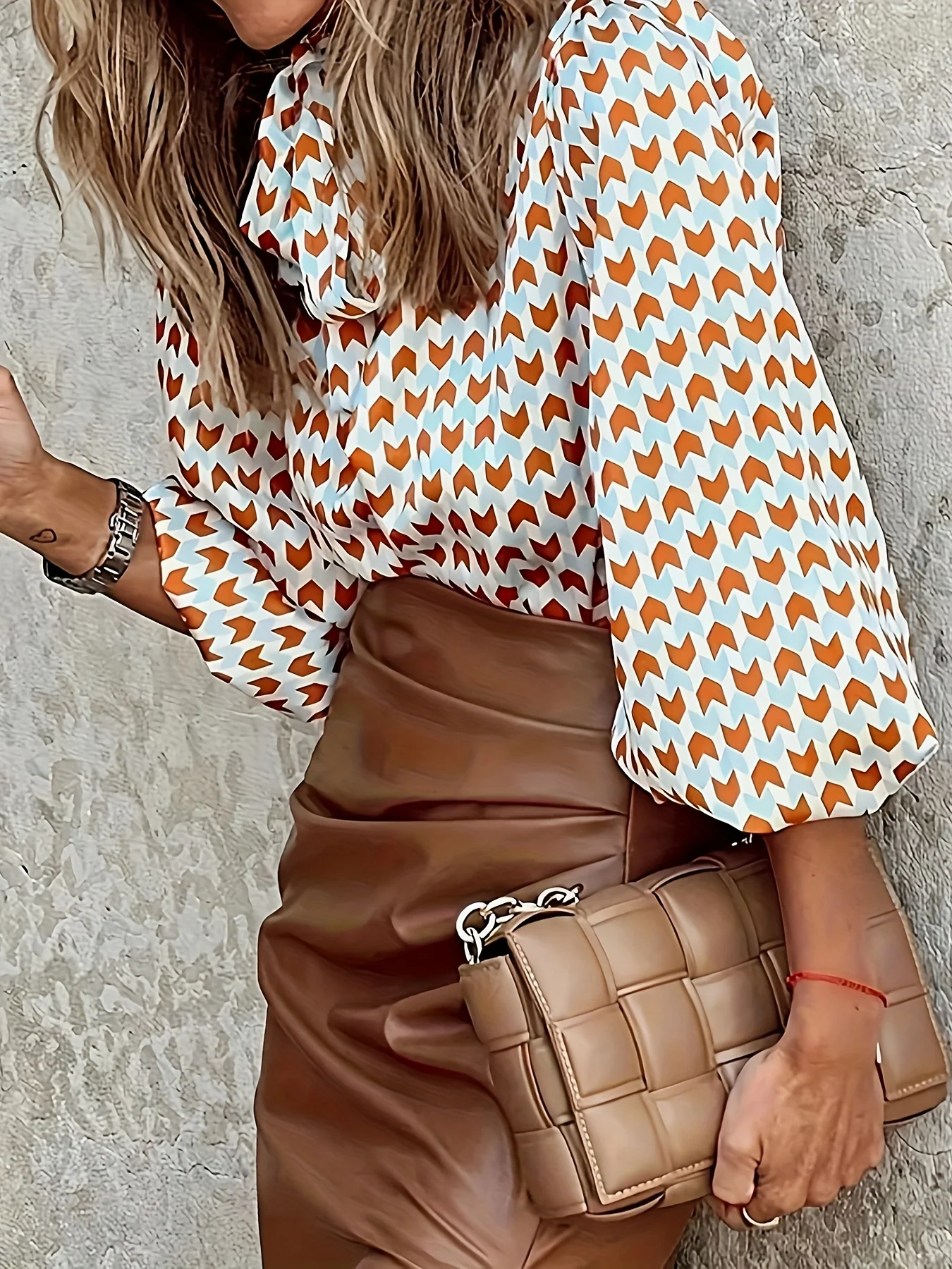 Herbst Neue Stil Casual Elegante Langarm Druck Lose frauen Hemd Bequeme Fit Gedruckt Top für Frauen – Detail 3