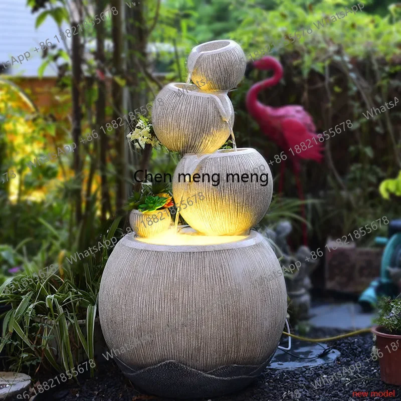 N138Floor-to-ceiling running water fountain ornament circulating water living room entrance home office decoration