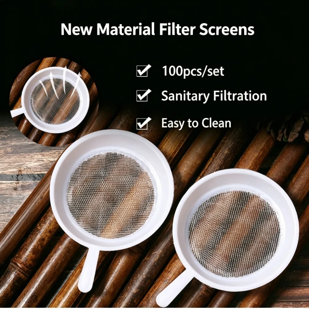 

10 /20/50pcs PP Plastic Fine Mesh Strainer With Handle Reusable Filter For Tea Herb Coffee Herbal Medicine Kitchen Cooking