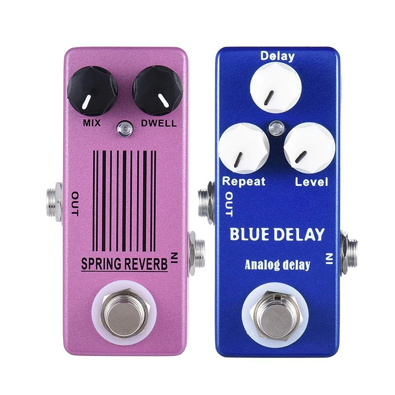 MOSKY MP-51 Spring Reverb Mini Single Guitar Effect Pedal True Bypass Guitar Parts & Accessories & Mosky Deep Blue Delay Mini Gu