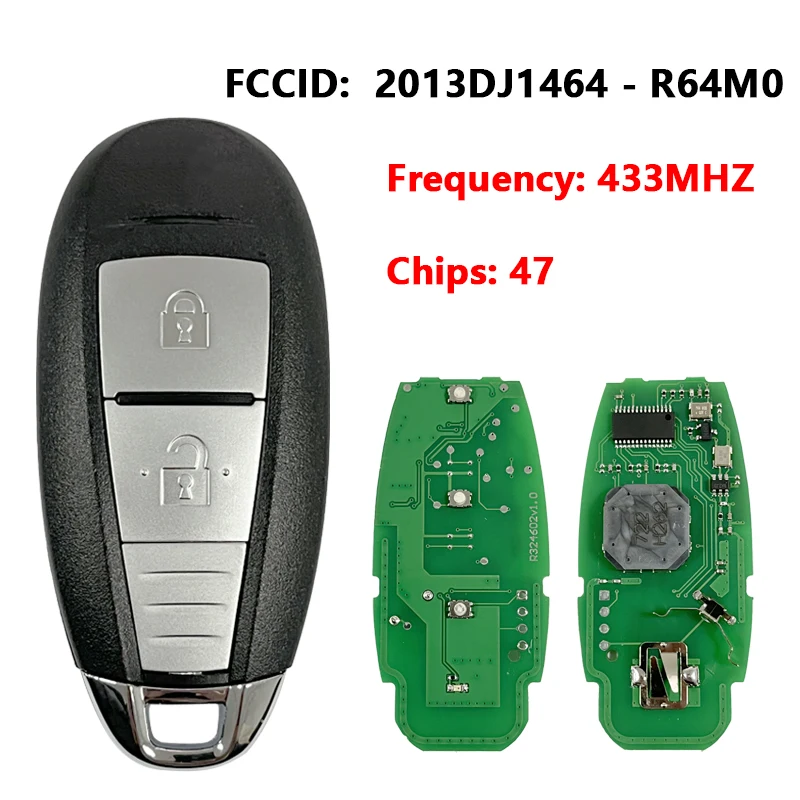 CN048006 Aftermarket 2Buttons Smart Key For Suzuki Grand Vitara 2015+ Remote Control 37172-54P01 37172-54P02 433MHz R64M0