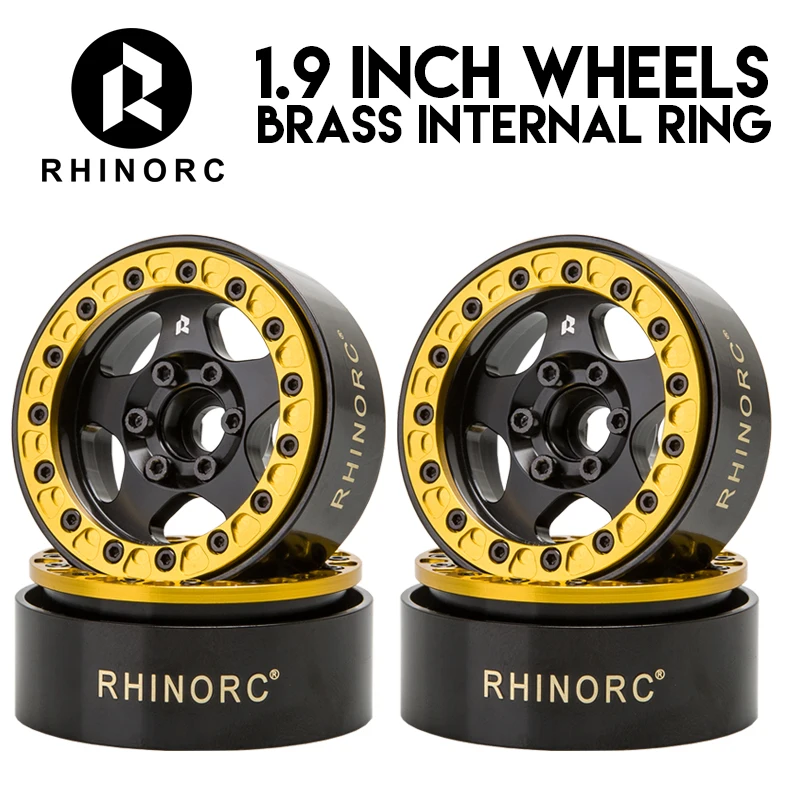 RhinoRC 24.5mm Wąska Mosiężno-Aluminiowa Obręcz Koła 127g 1.9" Beadlock do Modeli RC Crawler 1/10 SCX10 TRX4 VS4-10 Gen8