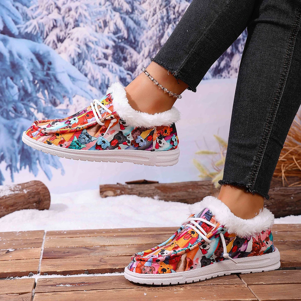 Женские зимние ботинки, теплая модная спортивная стильная обувь, женские удобные ботильоны на мягкой подошве, осенне-зимняя утолщенная плюшевая обувь