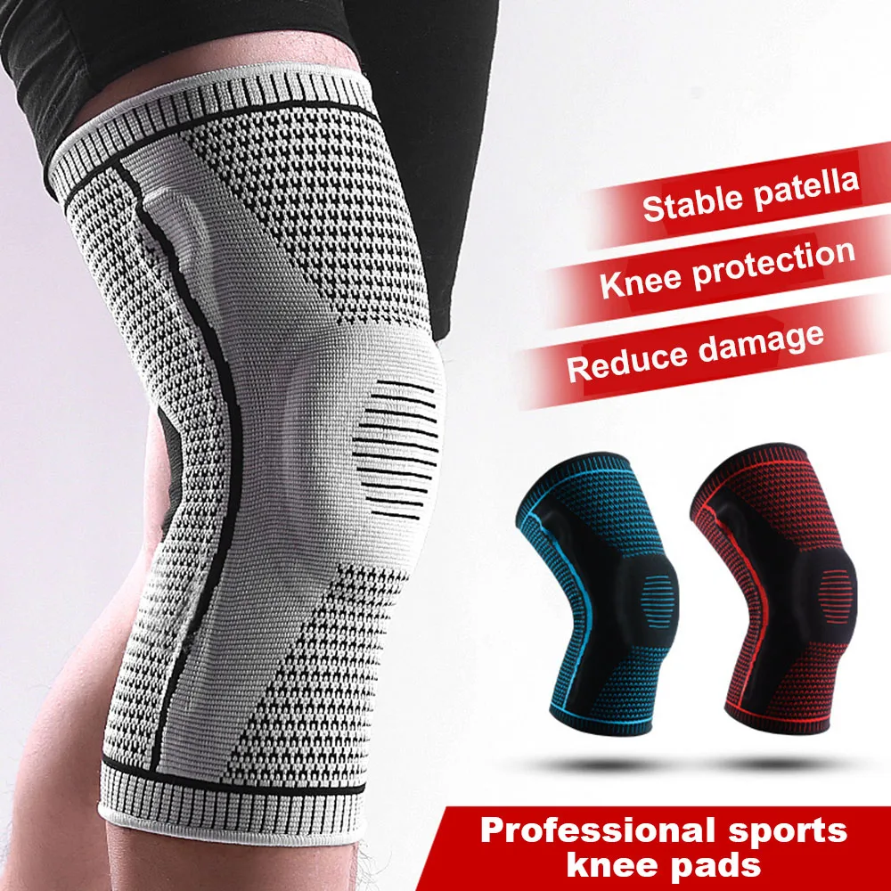 1PCS Elastic Sports Leg Knee Support Brace Wrap Protector Leg Compression Safety Pad Hiking Cycling Running Fitness Knee Pad