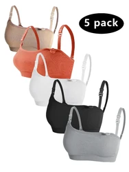 5 PCS Set Breathable Front Open Nursing Bra Maternity Underwear Pregnancy Bra Full Cup Wireless Comfortable Breastfeeding Bra