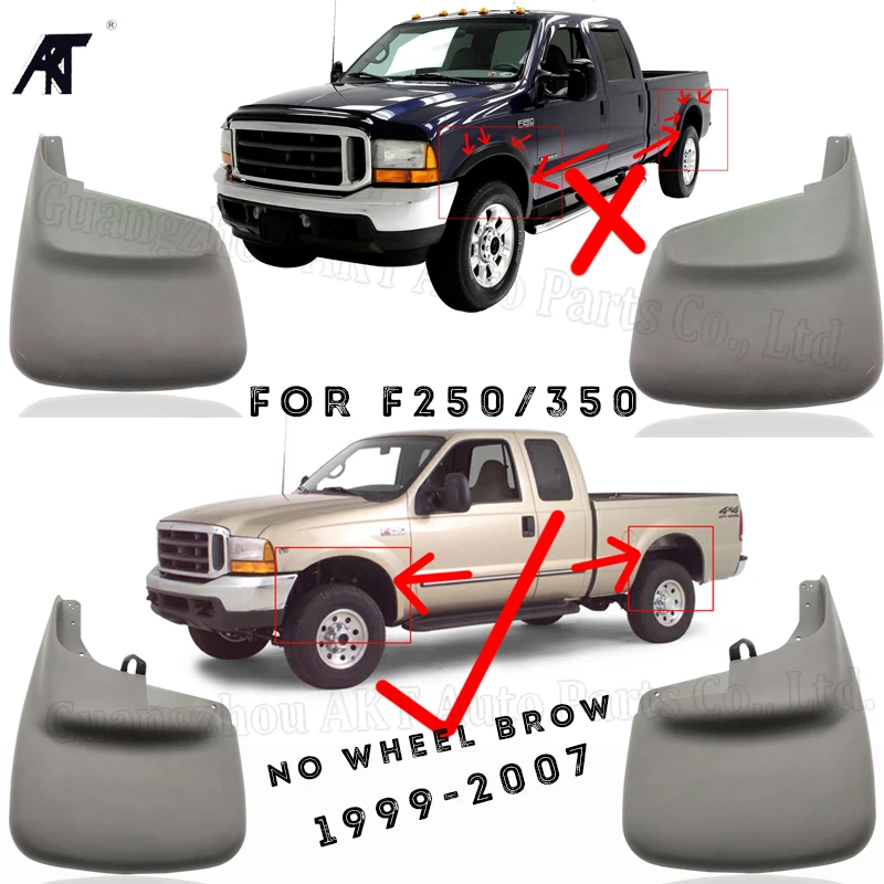 

4PCS/LOT Mud Flaps For Ford RAPTOR F250/350 1999-2007 without W/0 Fender Flares without wheel eyebrow Splash Guards Mud Guards