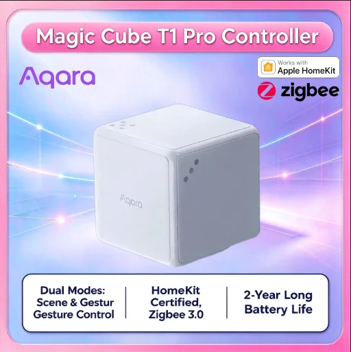 Aqara Zigbee 3.0 Magic Cube T1 Pro Controller 6 Sides Multifunctional Wireless Remote Control Smart Home Work with HomeKit APP