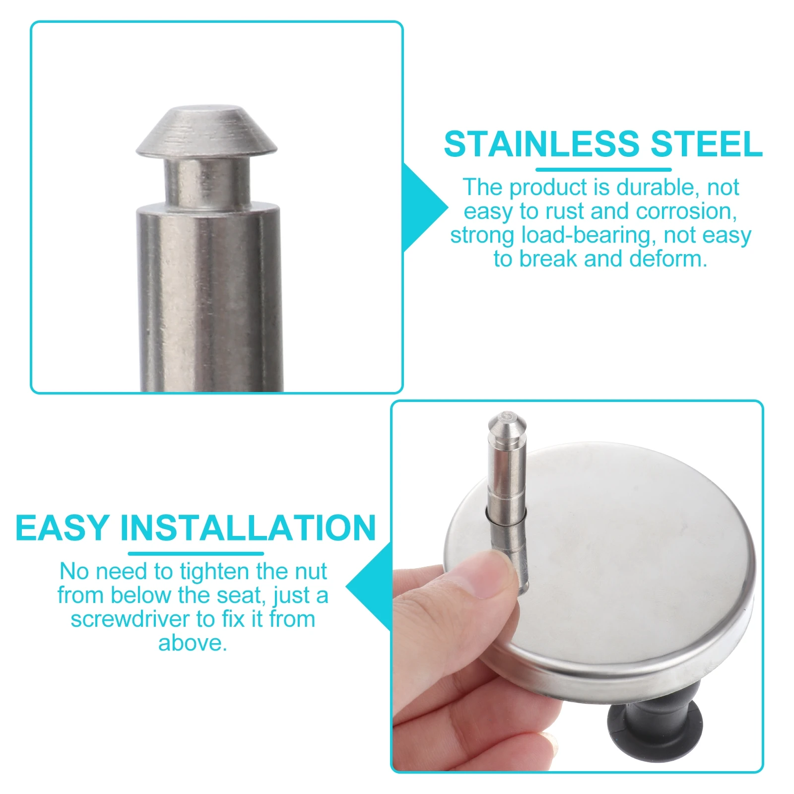 

2 pcs Toilet Seat Fixings Silver Back To Wall Toilet Pan Replacement Easy Install Broken Hinges Fitting Bathroom Fixture