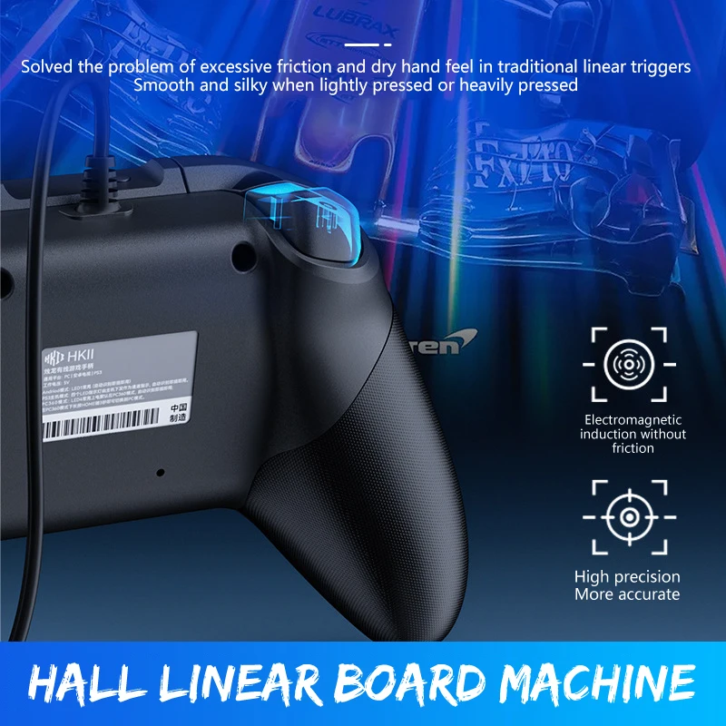 Neuer kabel gebundener Game controller Dual Hall Linear Trigger geeignet für PC Android Smart TV PS3 somatos ensor ischen Vibration Game Controller