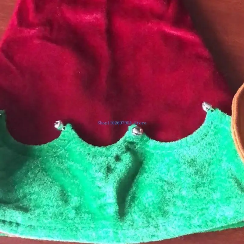 N7YF Weihnachts-Elf-Hut für Kinder, Weihnachtsmütze, Party-Anzieh-Accessoire, bequemes Tragen für Jungen und Mädchen, Geburtstag