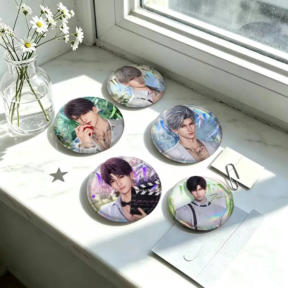 Game Love and Deepspace Sylus  Anime Figure Pin for Boys Girls Character Brooches Creative Bag Badge Fashion Jewelry Accessories