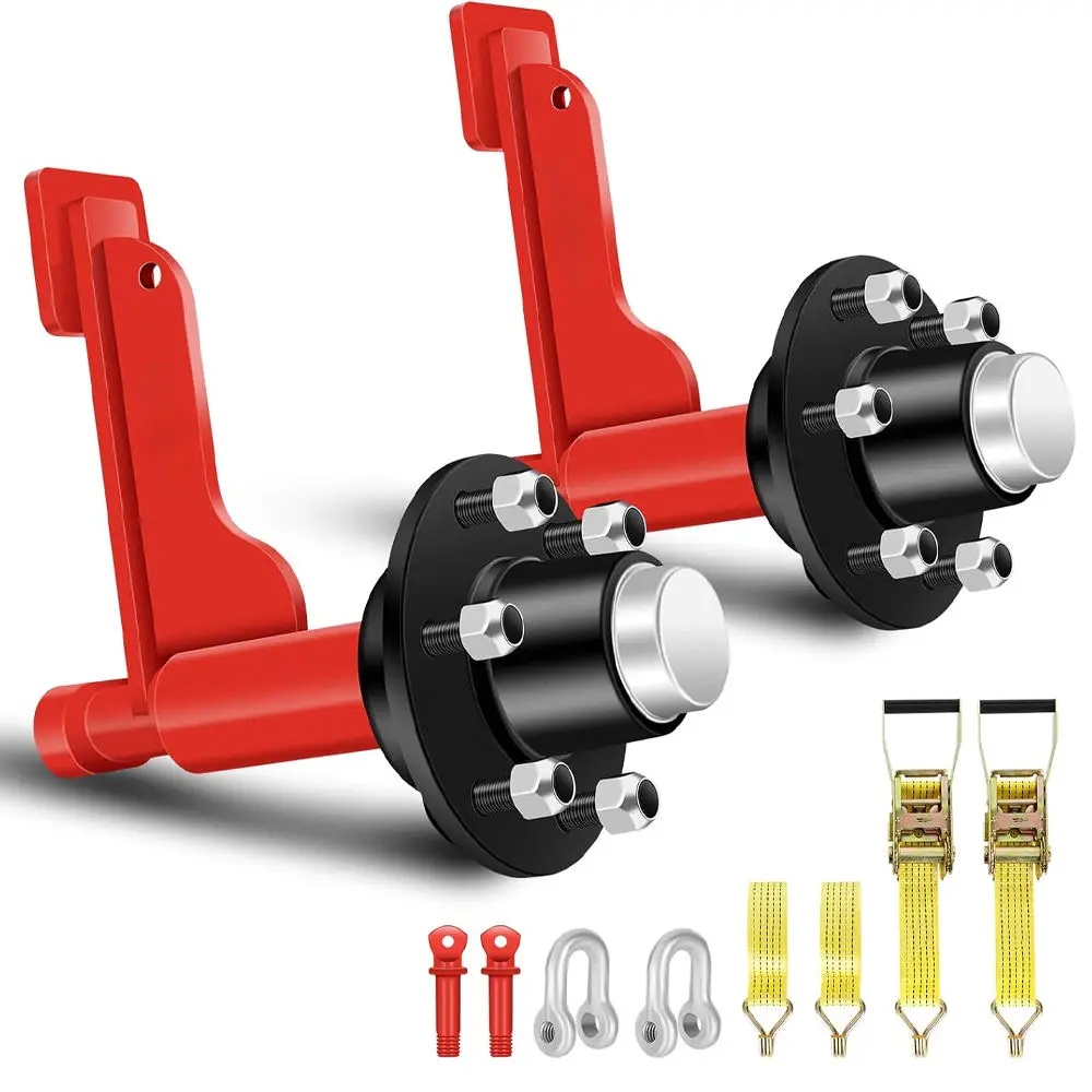 2-Piece Container Moving Wheel and Shaft 6-Bolt Set, Bolted Fixed Shaft Set for Container Transport