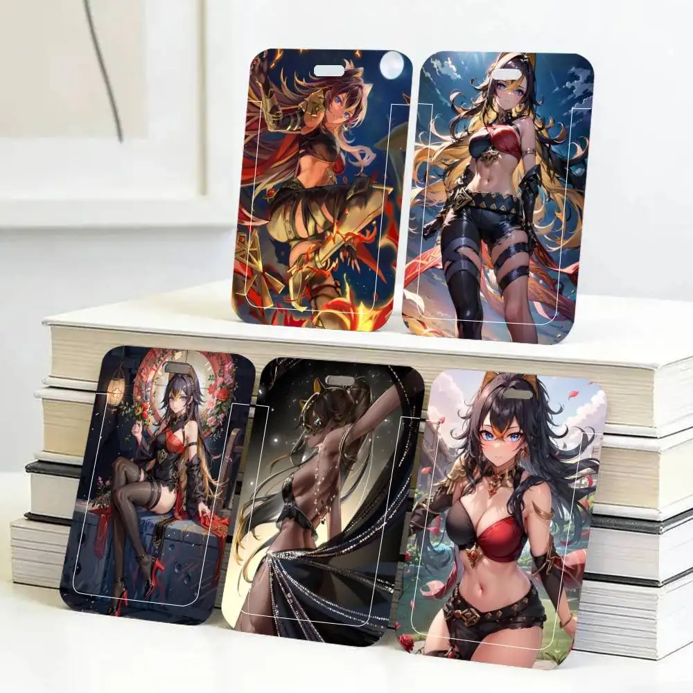 

Game Genshin Impact Dehya ID Card Holder Neck Strap Pendant Door Badge Holder Lanyards Keychain Work Credential Case Gift