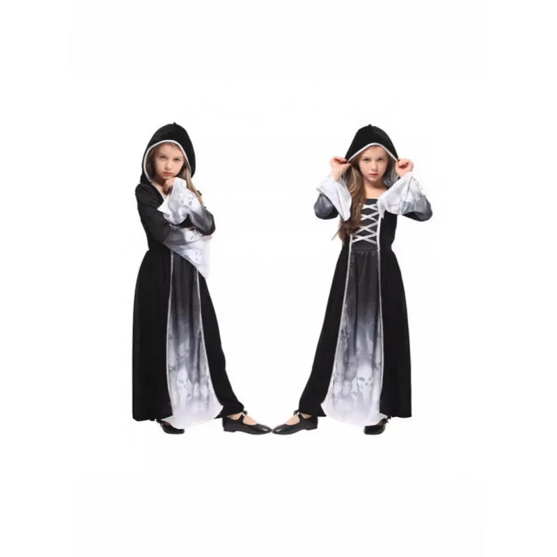 

2026 New Halloween Children's Strange Skeleton Costume Makeup Dance Performance Terror Skeleton Table Stage Costume