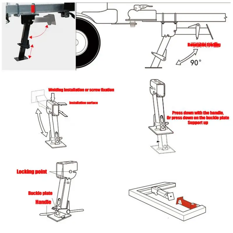 RVs Support Legs Jack Useful Trailer Support Stabilizer Caravan Parking Motorhome Camping RV Trailer Prop Stands Cargo Trailers