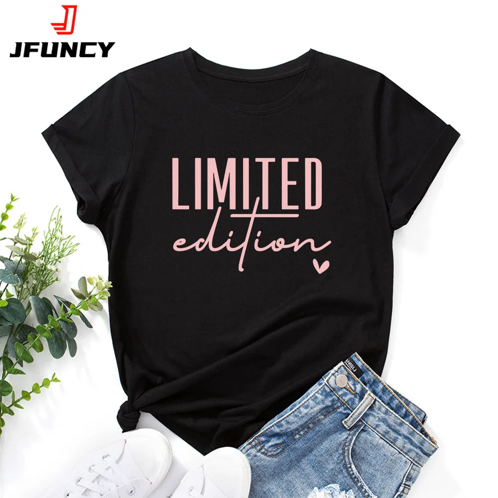 

JFUNCY Oversized Woman T-shirts Summer Cotton Tees Women Clothing Women's Tshirt Female Short Sleeve Tops 2024 Graphic T Shirts