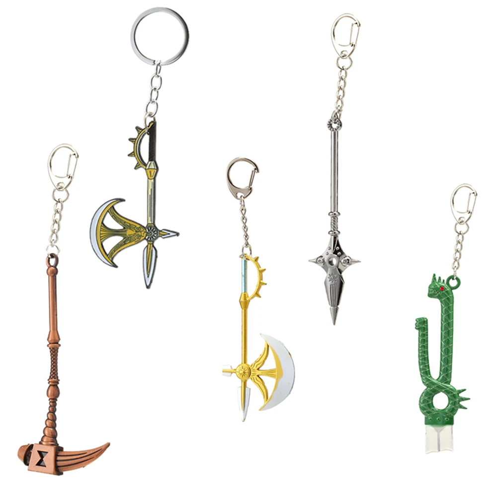 Llaveros de Anime The Seven Deadly Sins LostVayne Rhitta, modelo de arma CHASTIEFOL, llavero colgante para hombres, llavero de Cosplay, joyería