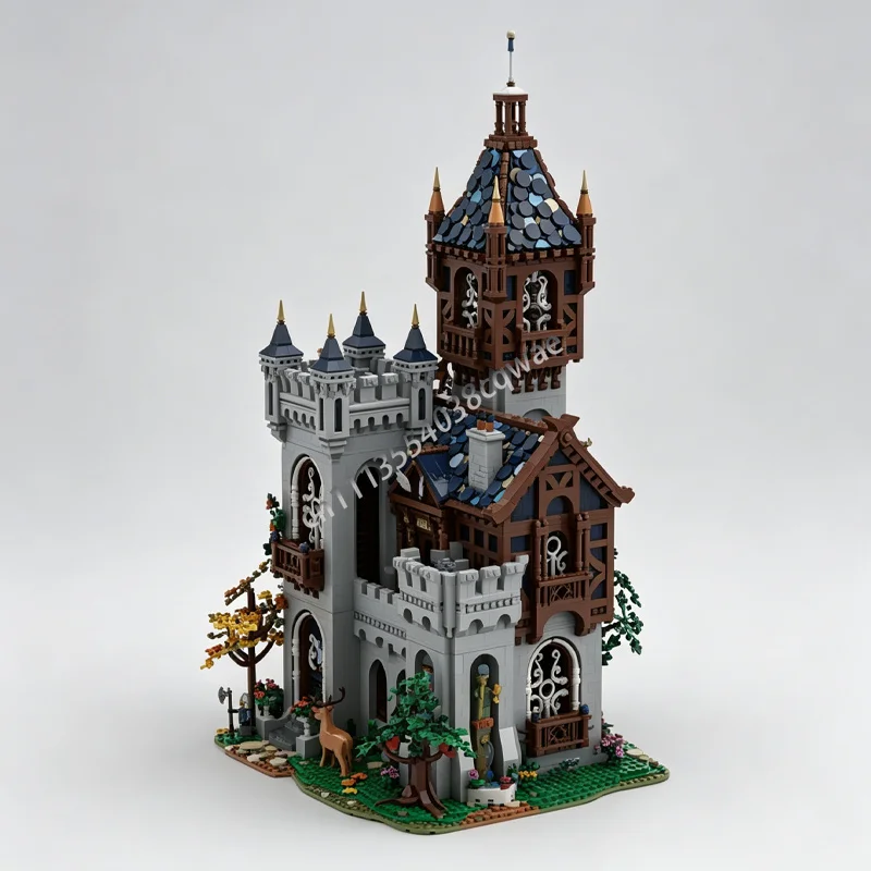 12485PCS Gothic Medieval Falcon Fortress Barracks Castle MOC Model DIY Puzzle Building Blocks Medieval Kingdom Scene Toy Gifts