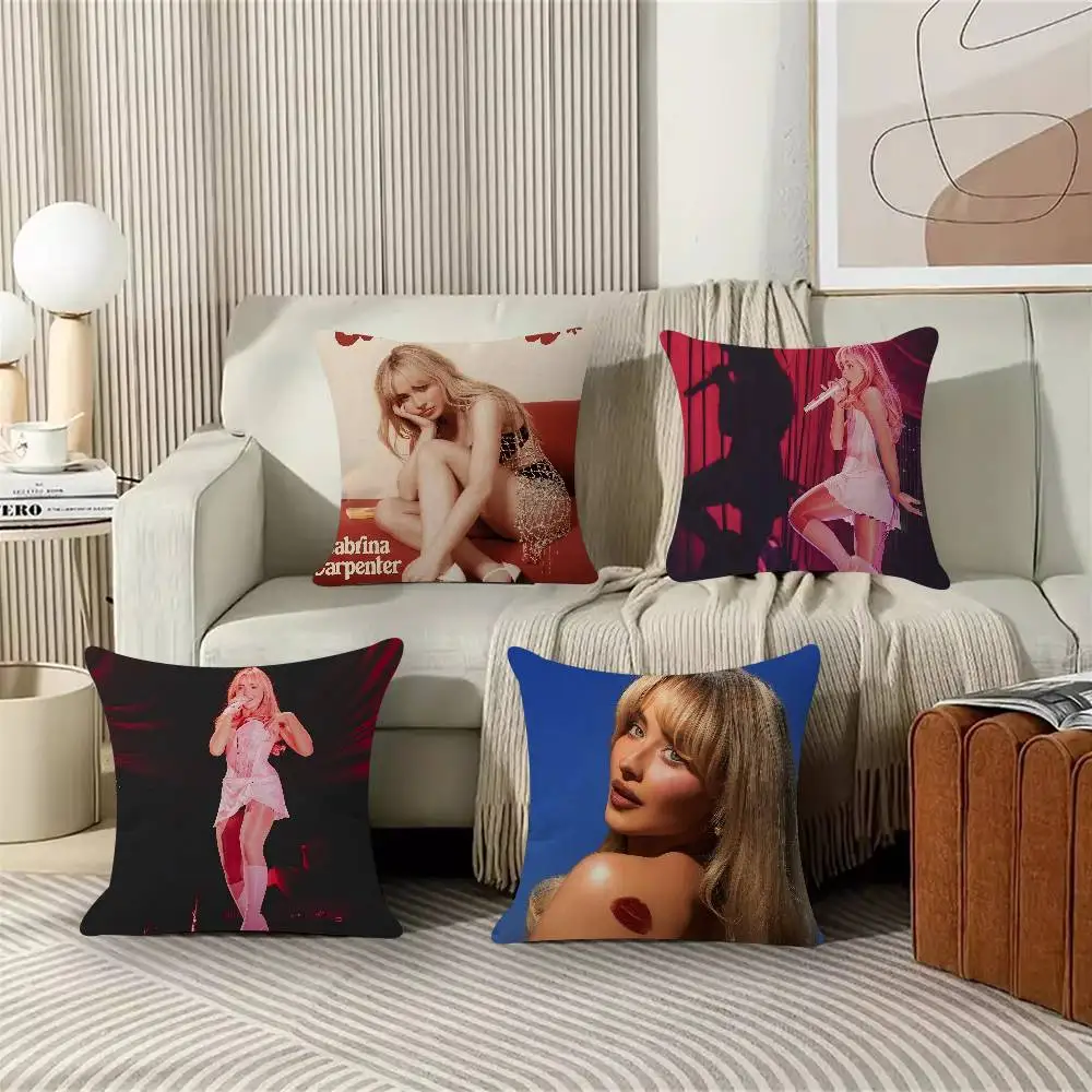 Fashion Singer S-Sabrina C-Carpenter Pillow Cover Sofa Cushion Cover Home Room Decoration Children Gift