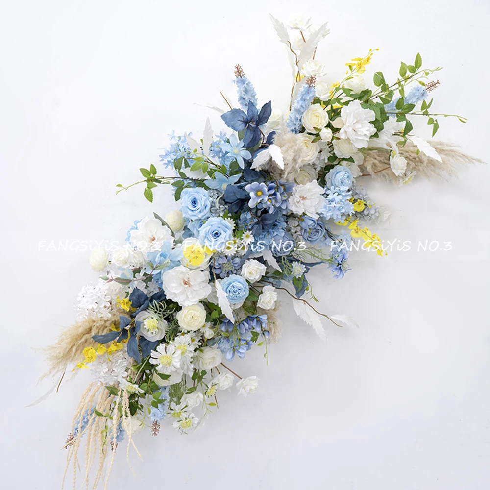 파란색 노란색 장미 모란 꽃꽂이 웨딩 테이블 장식 배경 - Home Decor Yellow 리뷰 및 가격