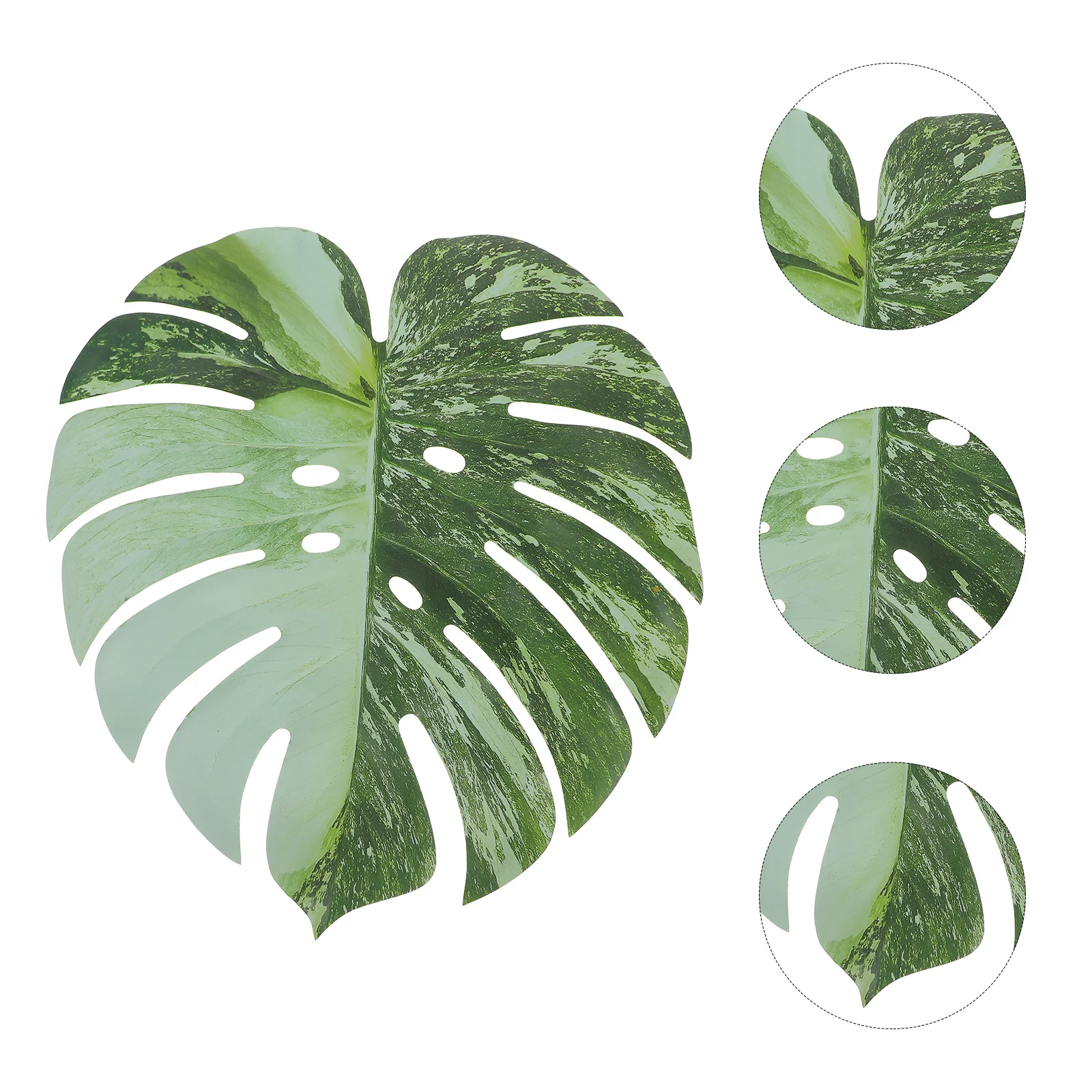 

6pcs Realistic Artificial Tropical Leaves Imitation Monstera Leaf Decor For Home Office Party Layout Diy Faux Leaves Beach Theme