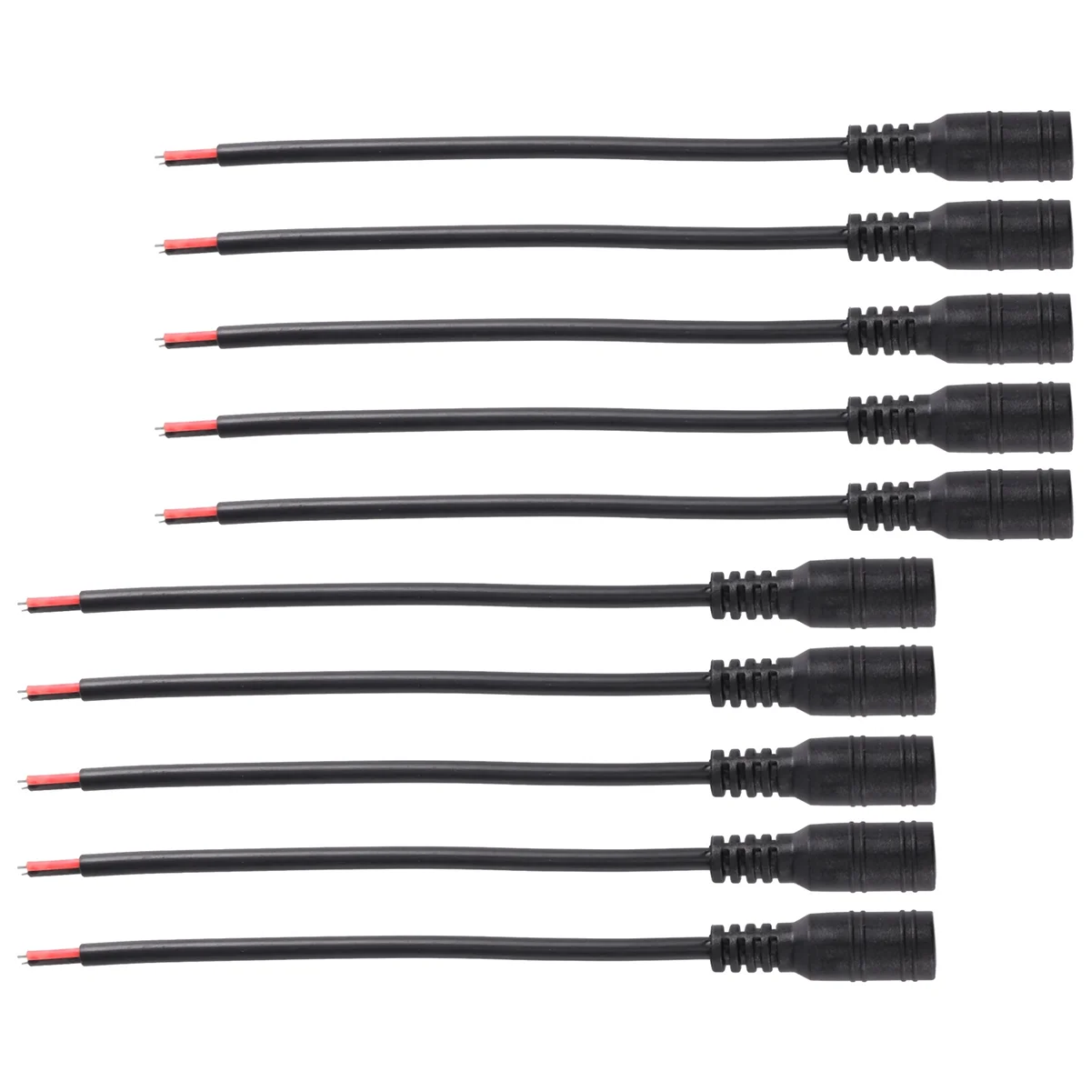 10pcs 12V DC Power Plug Female Jack Plug Connector Cable 5.5X2.1mm With Cord Cable 15CM for CCTV LED Strip Light