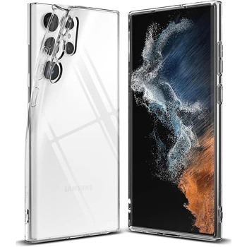 Ultra Dunne Clear Case voor Samsung Galaxy S24 S23 FE S22 Ultra Plus Volledige Camera Bescherming A14 A34 A54 A73 A53 A33 A13 Back Cover