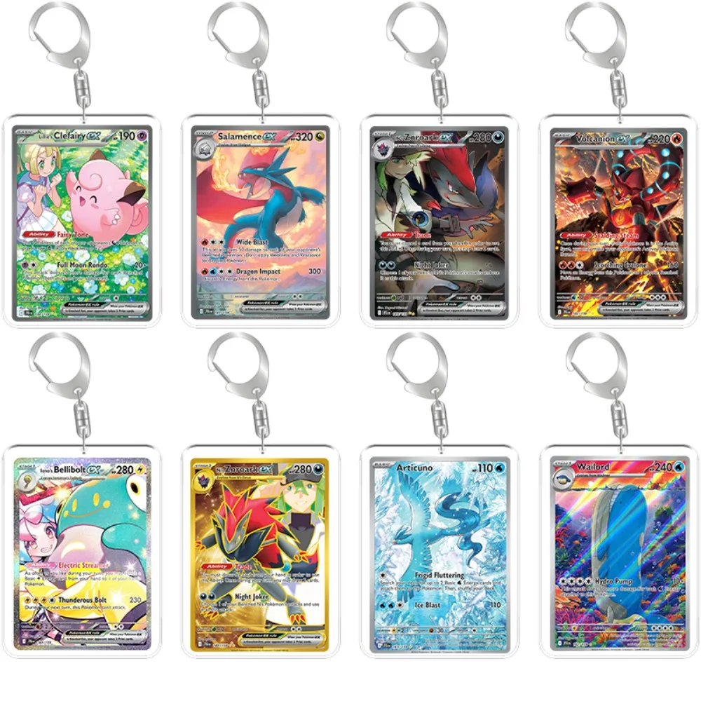 

Английский акриловый брелок для Pokemon PTCG «Путешествие вместе Саламаencja Iono N Zoroark Hop Zacian», подвеска на рюкзак, аниме, периферийные устройства