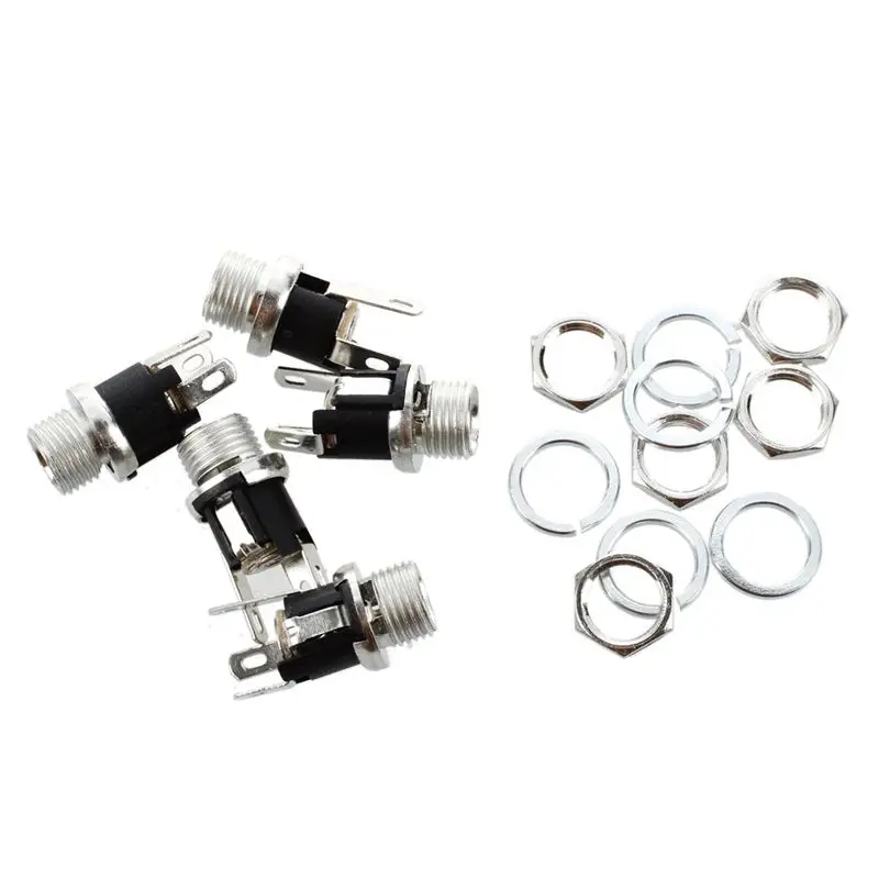 

5 Pcs 5.5mmx2.1mm DC Power Jack Socket Female Panel Mount Connector